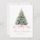 Cartes Pour Fêtes Annuelles Joyeux Noël rose hiver (Devant)