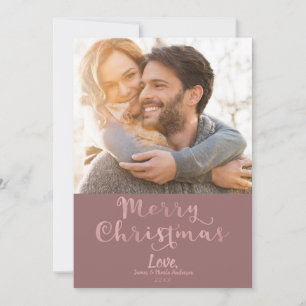 Cartes Pour Fêtes Annuelles Joyeux Noël Rose Mauve Fantaisiste Photo de Fêtes