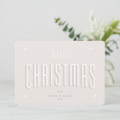 Cartes Pour Fêtes Annuelles Joyeux Noël rose pâle Étoiles rétro Appartement (Debout devant)