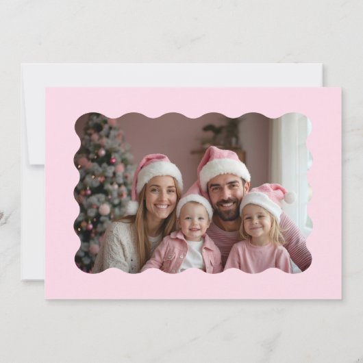 Cartes Pour Fêtes Annuelles Joyeux Noël rose Père Noël Seligh Reindee Photo (Dos)