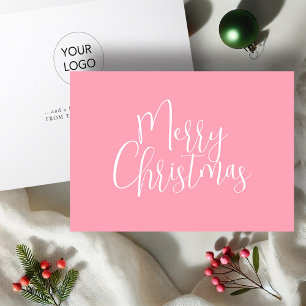 Cartes Pour Fêtes Annuelles Joyeux Noël rose tendance