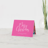 Cartes Pour Fêtes Annuelles Joyeux Noël rose tendance (Devant)