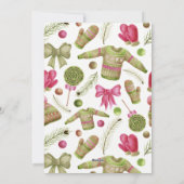 Cartes Pour Fêtes Annuelles Joyeux Noël rose vert script photo (Dos)