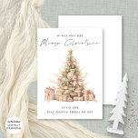 Cartes Pour Fêtes Annuelles Joyeux Noël Rose Vintage Quirky<br><div class="desc">Quirky Vintage Rose Gold Tree Joyeux Noël est dans un stylo stylé de style manuscrit. Disponible numériquement et imprimé.</div>