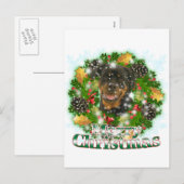 Cartes Pour Fêtes Annuelles Joyeux Noël Rottweiler (Devant / Derrière)