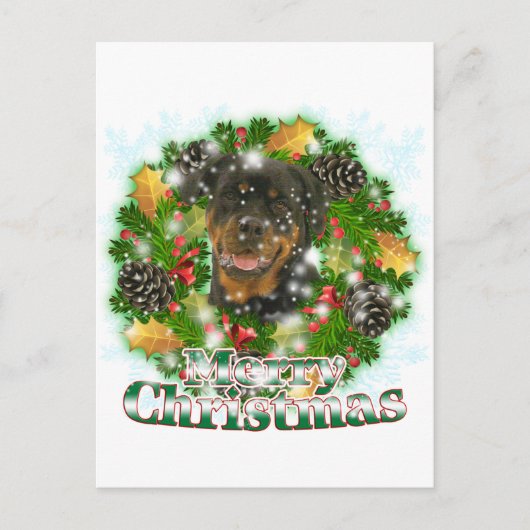 Cartes Pour Fêtes Annuelles Joyeux Noël Rottweiler (Devant)