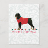 Cartes Pour Fêtes Annuelles Joyeux Noël Rottweiler (Devant)