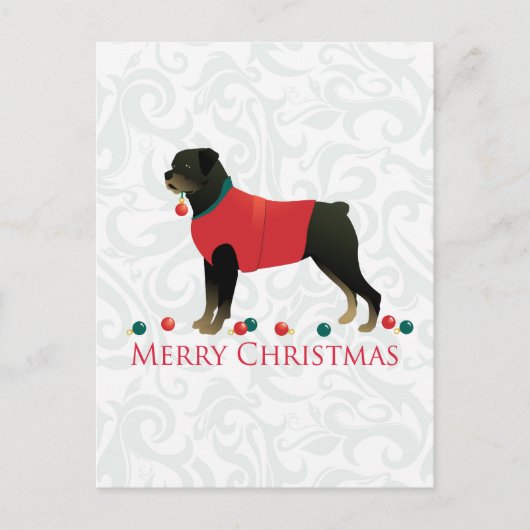 Cartes Pour Fêtes Annuelles Joyeux Noël Rottweiler (Devant)