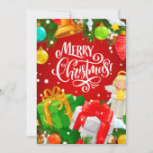 Cartes Pour Fêtes Annuelles Joyeux Noël rouge (Devant)