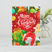 Cartes Pour Fêtes Annuelles Joyeux Noël rouge (Debout devant)