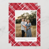 Cartes Pour Fêtes Annuelles Joyeux Noël rouge (Devant / Derrière)