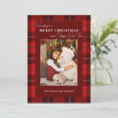 Cartes Pour Fêtes Annuelles Joyeux Noël rouge 1 photo (Debout devant)