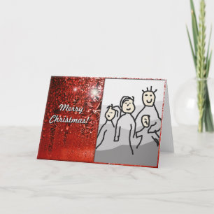 Cartes Pour Fêtes Annuelles Joyeux Noël rouge avec photo