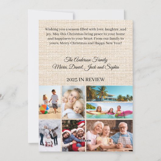 Cartes Pour Fêtes Annuelles Joyeux Noël rouge baies photo année en examen (Dos)