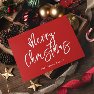 Cartes Pour Fêtes Annuelles Joyeux Noël Rouge contemporain