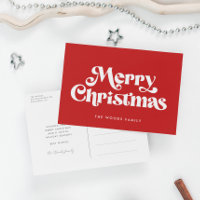 Joyeux Noël rouge du milieu du siècle rétro
