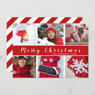 Cartes Pour Fêtes Annuelles Joyeux Noël rouge et blanc - collection photo
