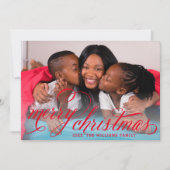 Cartes Pour Fêtes Annuelles Joyeux Noël Rouge manuscrit photo (Devant)