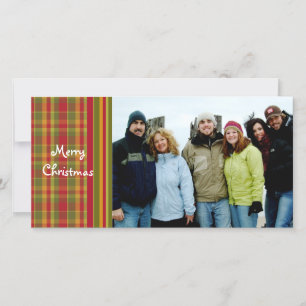 Cartes Pour Fêtes Annuelles Joyeux Noël Rouge Plaid