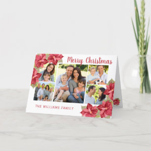 Cartes Pour Fêtes Annuelles Joyeux Noël Rouge Poinsettia Aquarelle