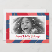 Cartes Pour Fêtes Annuelles Joyeux Noël rouge rose bleu foncé (Devant)