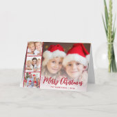 Cartes Pour Fêtes Annuelles Joyeux Noël Rouge Script photo superposition (Devant)
