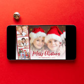 Cartes Pour Fêtes Annuelles Joyeux Noël Rouge Script photo superposition