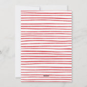 Cartes Pour Fêtes Annuelles Joyeux Noël. Rouge simple rayures modernes (Dos)