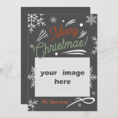 Cartes Pour Fêtes Annuelles joyeux noël rouge vert (Devant / Derrière)