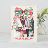 Cartes Pour Fêtes Annuelles Joyeux Noël Rouge Vert aquarelle (Debout devant)