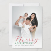 Cartes Pour Fêtes Annuelles Joyeux Noël Rouge & Vert moderne Script photo (Devant)