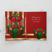 Cartes Pour Fêtes Annuelles Joyeux Noël Rouge Vert Or (Intérieur)