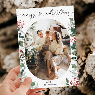 Cartes Pour Fêtes Annuelles Joyeux Noël rouge vif 1 photo