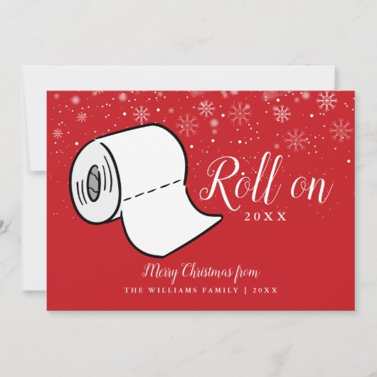 Cartes Pour Fêtes Annuelles Joyeux Noël Rouleau 2022 Nouvel An (Devant)