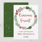 Cartes Pour Fêtes Annuelles Joyeux Noël roumain, personnalisé (Devant / Derrière)