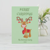Cartes Pour Fêtes Annuelles Joyeux Noël Rudolph Reindeer Visage Masque 2021 (Debout devant)