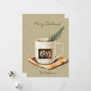 Cartes Pour Fêtes Annuelles Joyeux Noël Russe Photo Mug Flat Holiday Card
