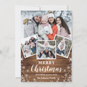 Cartes Pour Fêtes Annuelles Joyeux Noël Rustic 4 Photo Grey Code QR (Devant)