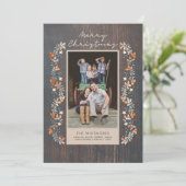 Cartes Pour Fêtes Annuelles Joyeux Noël Rustique (Debout devant)