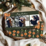 Cartes Pour Fêtes Annuelles Joyeux Noël Rustique 3 Photo Collage<br><div class="desc">Célébrez la magie de la saison des Fêtes avec notre Rustic Woodland Three Photo Collage Holiday Card. Avec trois de vos photos les plus chères, accentuées d'une touche de branches de pin aquarelle, de bâtons de cannelle et de tranches d'orange, créer un gardien captivant, unique, plein de charme rustique pour...</div>