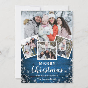 Cartes Pour Fêtes Annuelles Joyeux Noël Rustique 4 Photo Grey