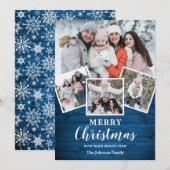 Cartes Pour Fêtes Annuelles Joyeux Noël Rustique 4 Photo Grey (Devant / Derrière)