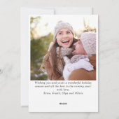 Cartes Pour Fêtes Annuelles Joyeux Noël Rustique 4 PHOTO Salutation QR code (Dos)