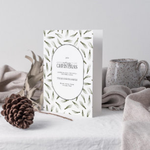 Cartes Pour Fêtes Annuelles Joyeux Noël Rustique Aiguille Pin Vert Photo