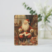 Cartes Pour Fêtes Annuelles Joyeux Noël rustique avec le Père Noël (Debout devant)