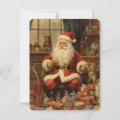 Cartes Pour Fêtes Annuelles Joyeux Noël rustique avec le Père Noël (Devant)