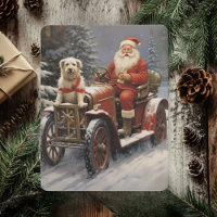 Joyeux Noël rustique avec le Père Noël et chien