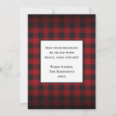 Cartes Pour Fêtes Annuelles Joyeux Noël Rustique Buffalo Rouge Plaid Photo (Dos)