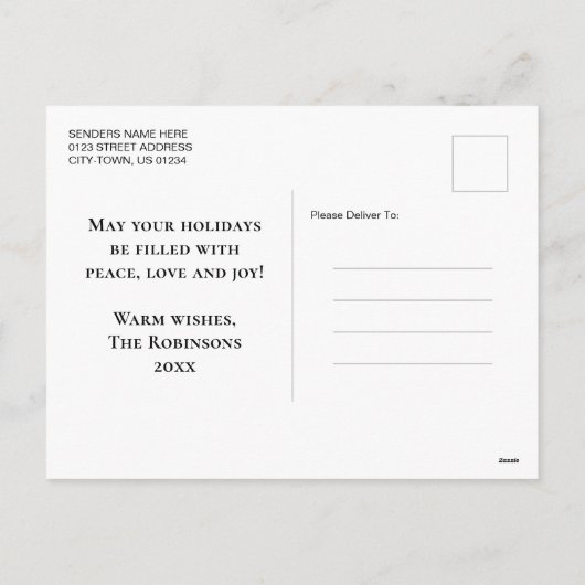 Cartes Pour Fêtes Annuelles Joyeux Noël Rustique Buffalo Vert Plaid Photo (Dos)