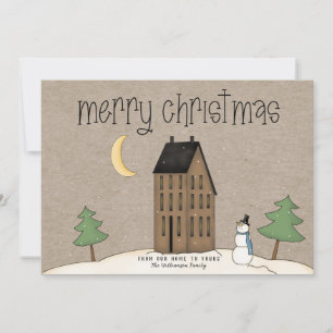 Cartes Pour Fêtes Annuelles Joyeux Noël Rustique Country Holiday Card